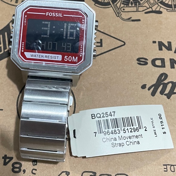 Fossil Slater Digital Stainless Steel 